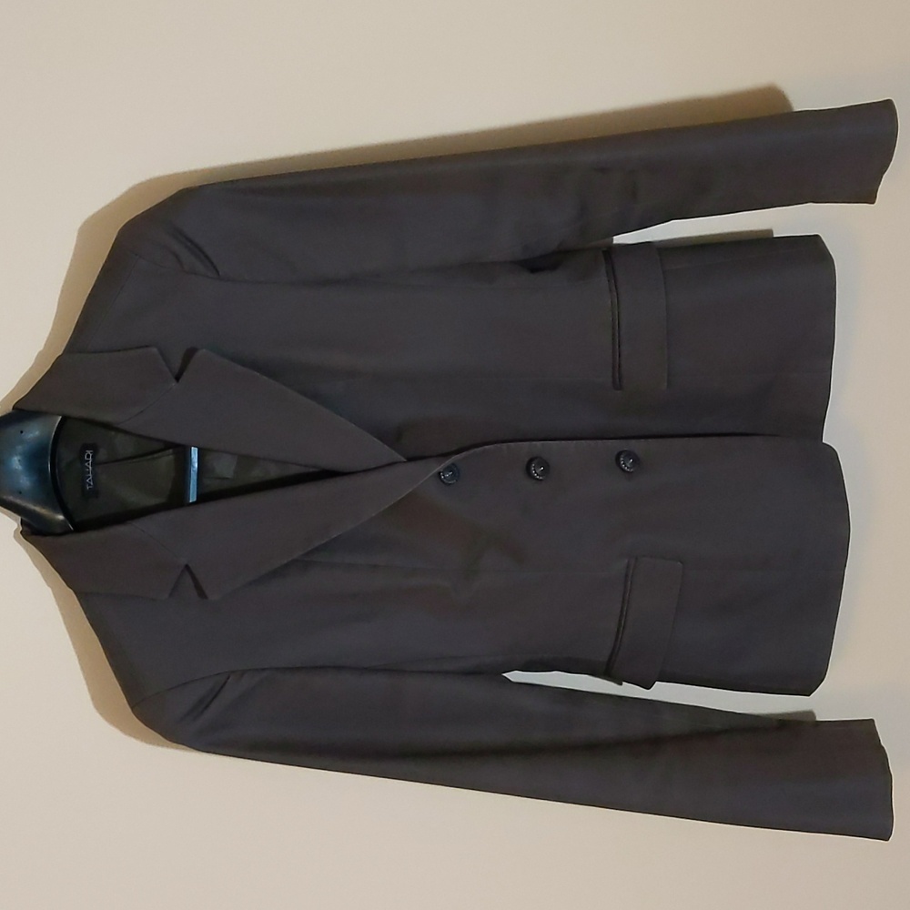 Tahari| Brown Blazer Button Down Faux Front Pockets